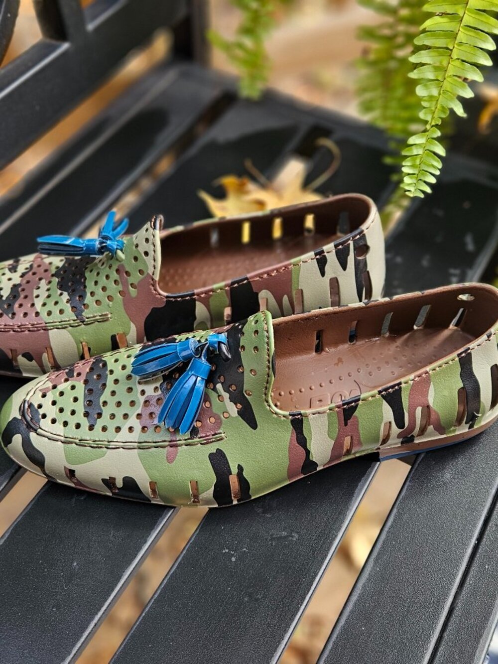 FLOAFERS MENS EXECUTIVE TASSEL SHOES, GRN CAMO - US 11, UK 10.5, EUR 44